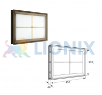 DoorHan DH85627: Окно акриловое 452х302 белое с раскладкой крест для панелей со структурой "филенка" фото