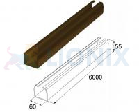 Балка направляющая (профиль, шина, рельс) DoorHan DHS60/M 60х55х3 мм. для откатных (сдвижных) ворот  фото