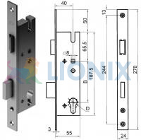 ALUTECH: 415700110 - Ригель WL0202-PC. Замок для калитки секционных ворот Алютех фото
