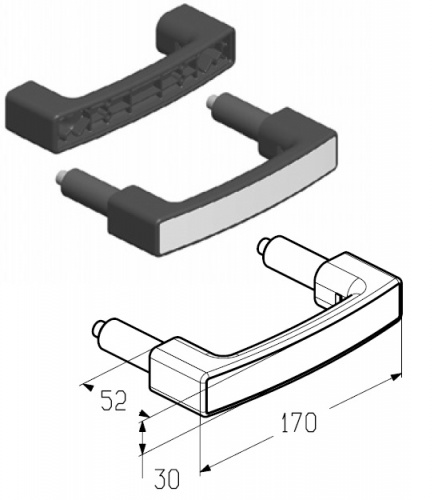 ALUTECH: 407410800 - Ручка  HGI-40.006 фото