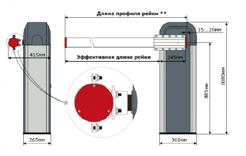Стойка шлагбаума AN-MOTORS ASB6000L - левосторонняя фото